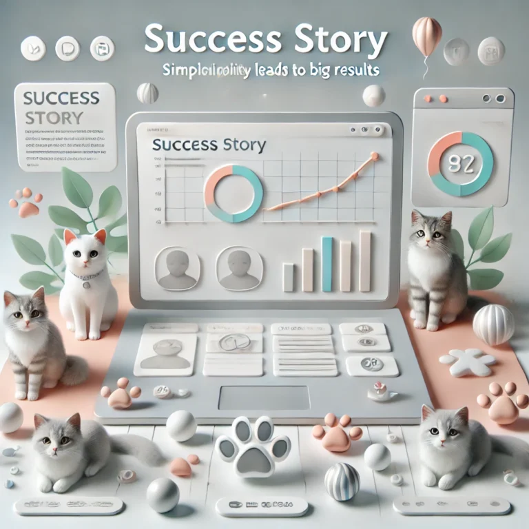 DALL·E 2024-08-28 16.24.11 - A success story visual for a blog about cats