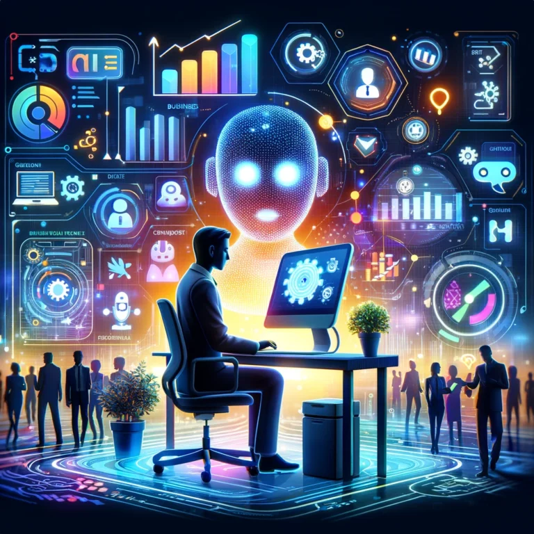 DALL·E 2024-09-03 22.01.01 - A futuristic illustration showing AI enhancing business operations